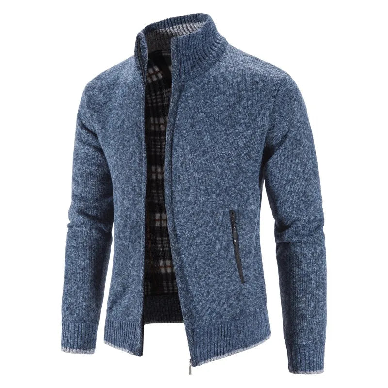 Men's Cardigan Sweater Jacket - Thicken Warm Zipper Knit