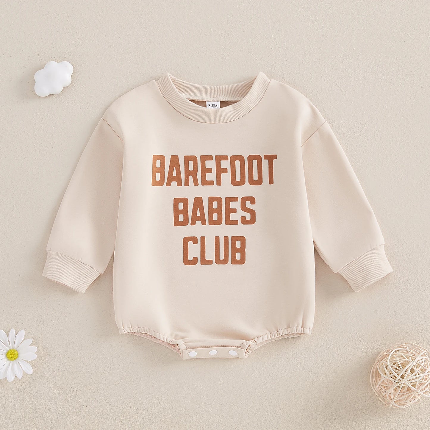 0-18M Baby Boys Girls Sweatshirt Romper Letter Print Long Sleeve Jumpsuit Babygrow