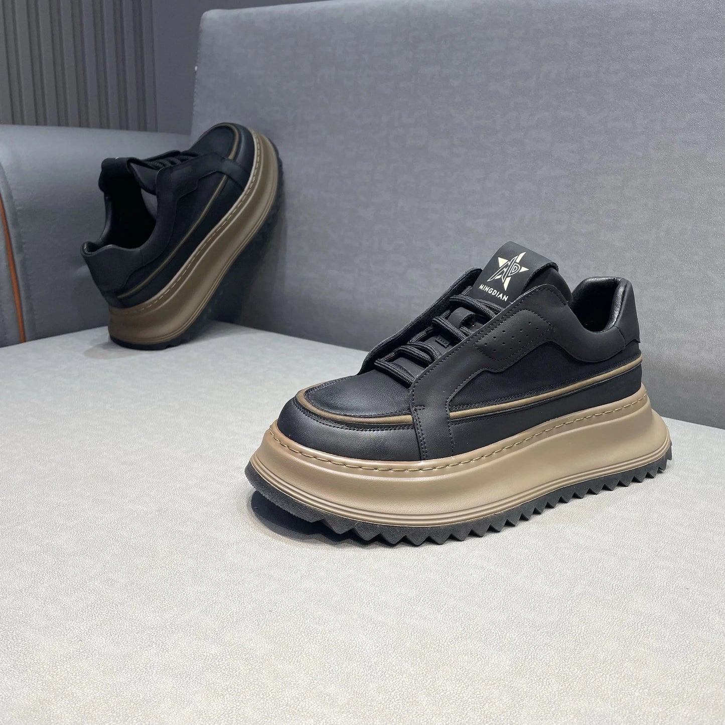 Men's Casual Platform Comfortable Skateboard Sports Shoes Lace Up Sneakers