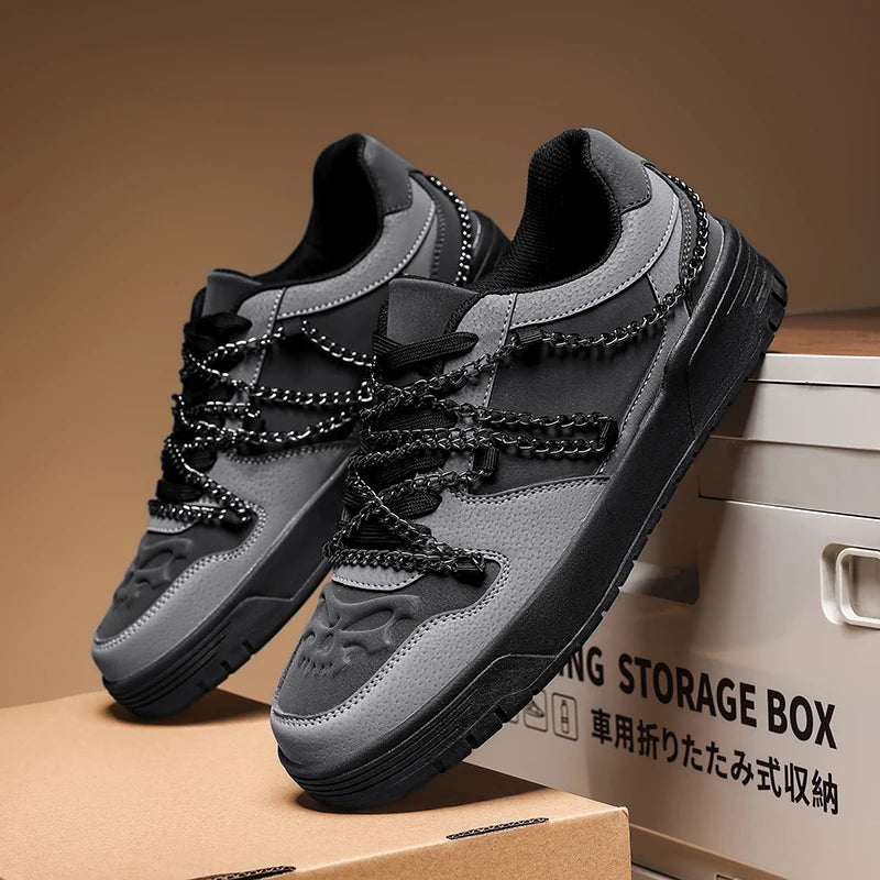 Men's Metal Chains Skateboard Sneakers