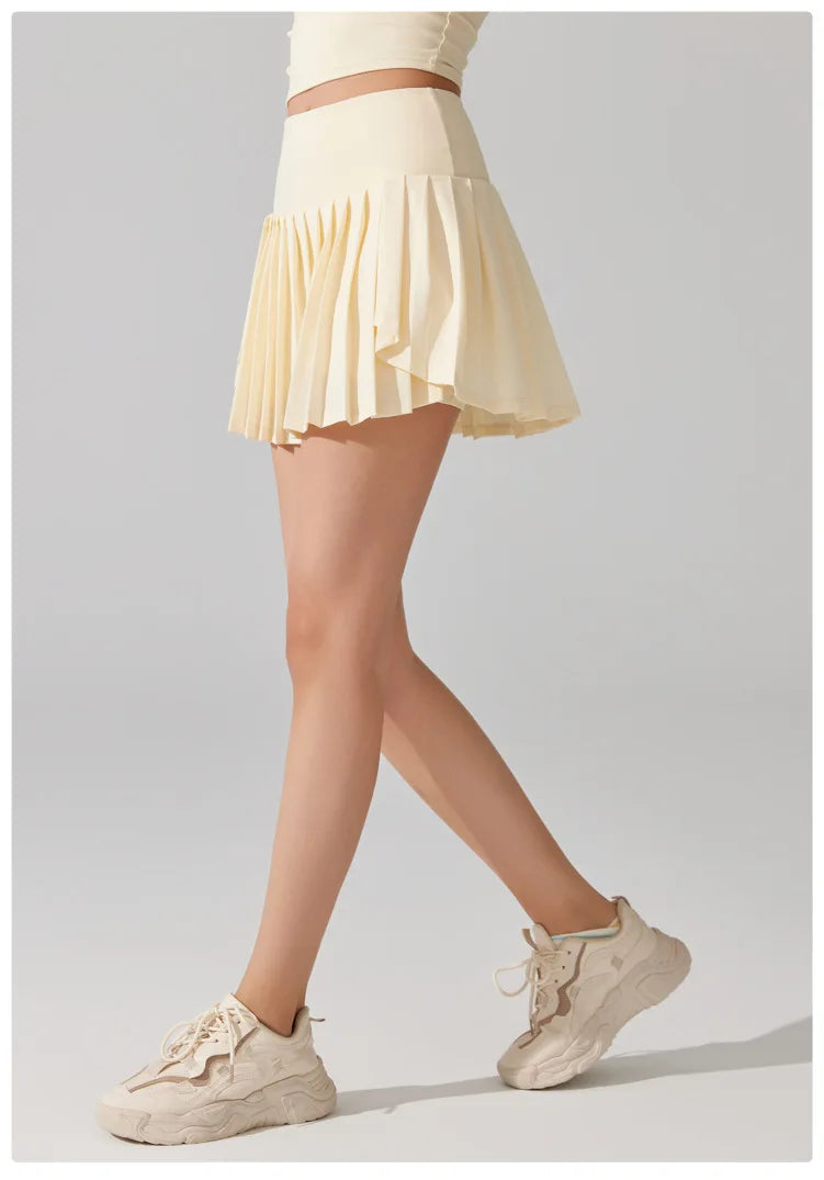 Women's High Waist Tennis Skort - Quick Dry Workout Skirt with Pockets