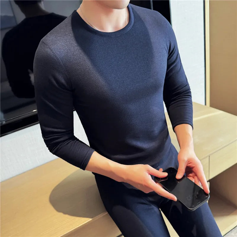 Men's Thermal Underwear Set - Long Johns Elastic Slim Fit Comfortable Top and Pants Set