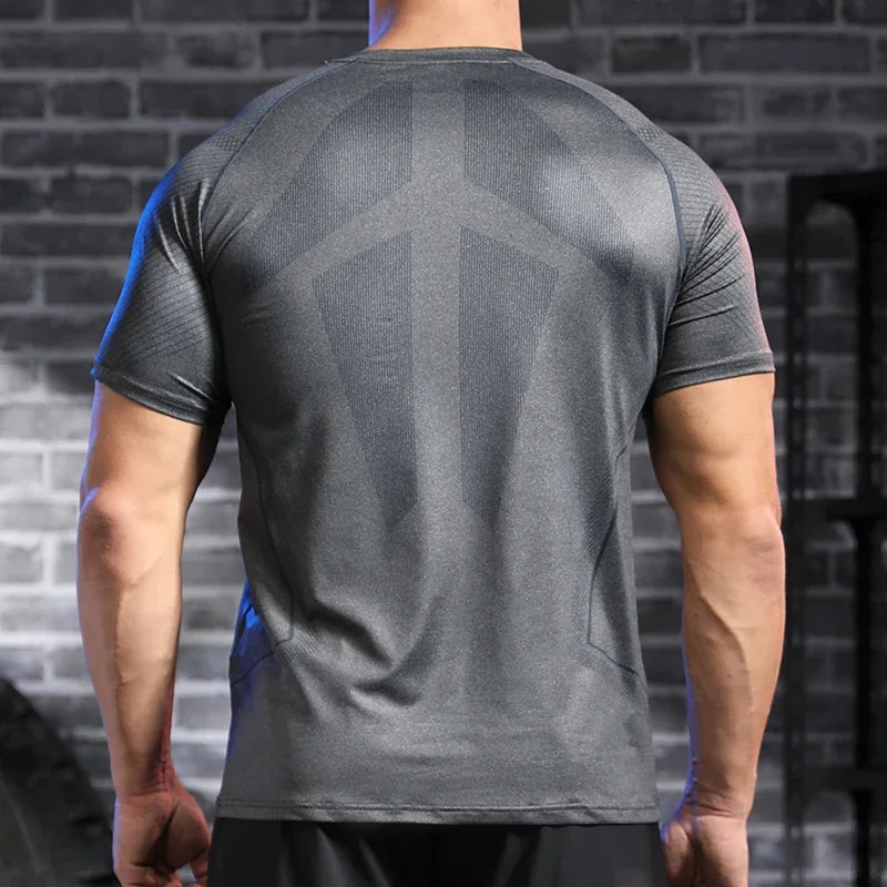 Men's Short Sleeve Breathable Gym Fitness Muscle Fit Shirt Yoga Running T-shirt