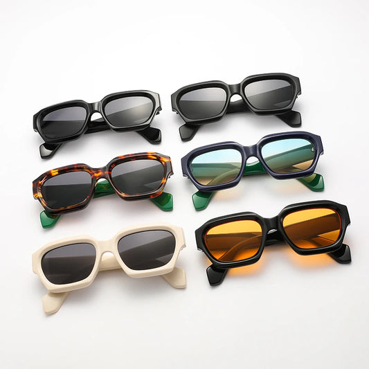 Black Square Frame Sunglasses - Punk Trendy UV400 Women's Eyewear