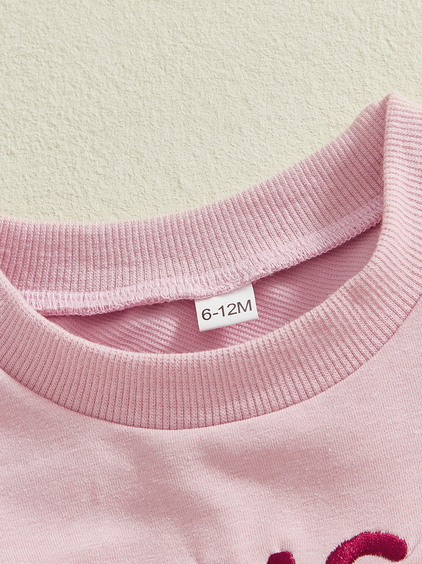 Girls Long Sleeve Sweatshirt - Letter Embroidery Pullover Top