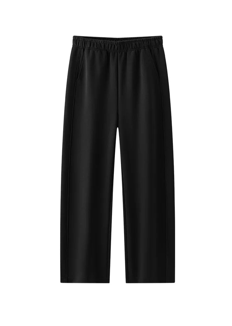 Draped Wide Leg Trousers - Elastic Waist Versatile Autumn Pants