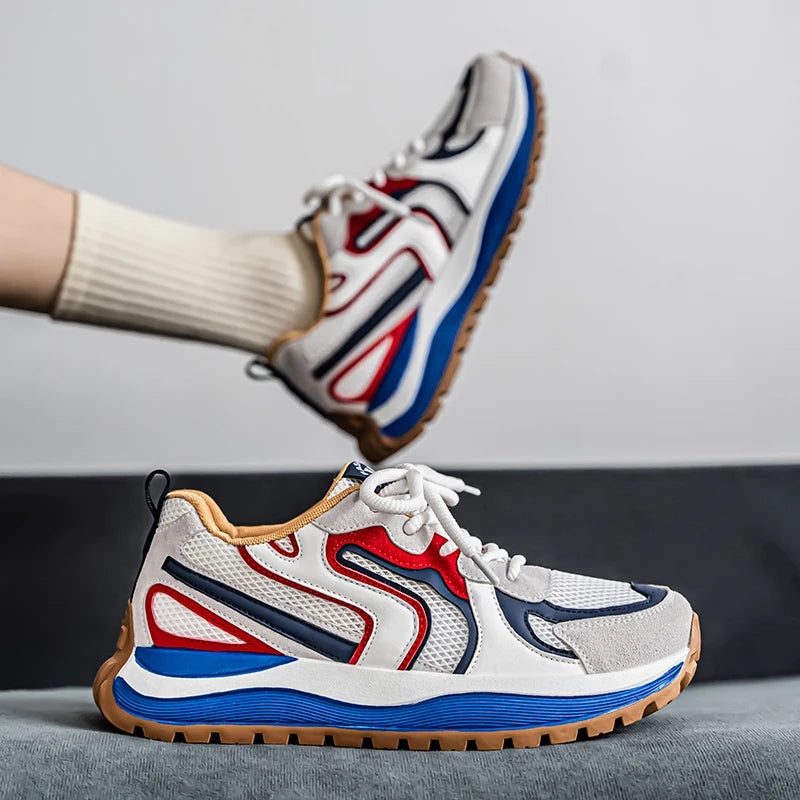 Men's Platform Vulcanized Sneakers - Breathable Tennis Sports Shoes