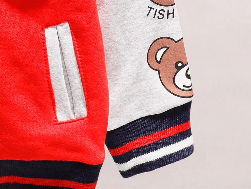 Children's Cotton Cartoon Varsity Jacket