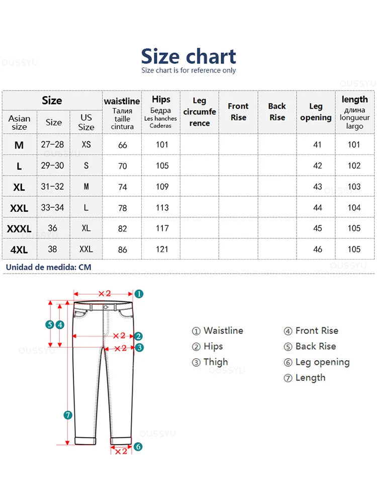 Men's Retro  Elastic Waist Thick Jeans