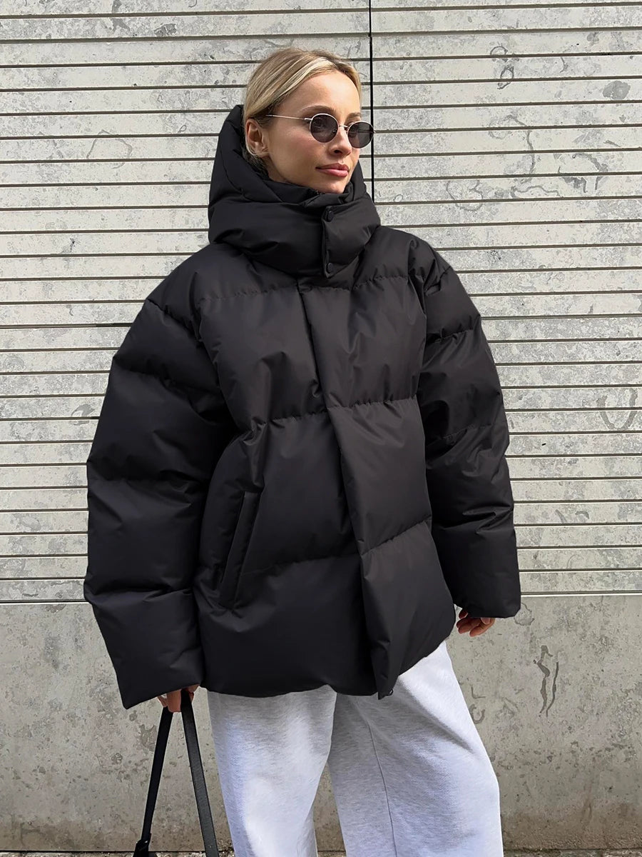 Women's Quilted Loose Parkas Cotton Puffer Jacket