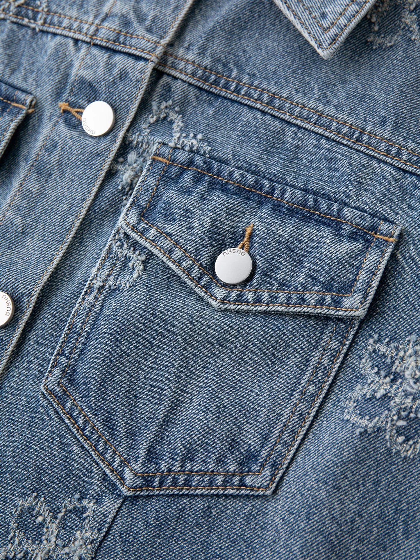 Women's Fringed Denim Jacket & Suspender Skirt Set