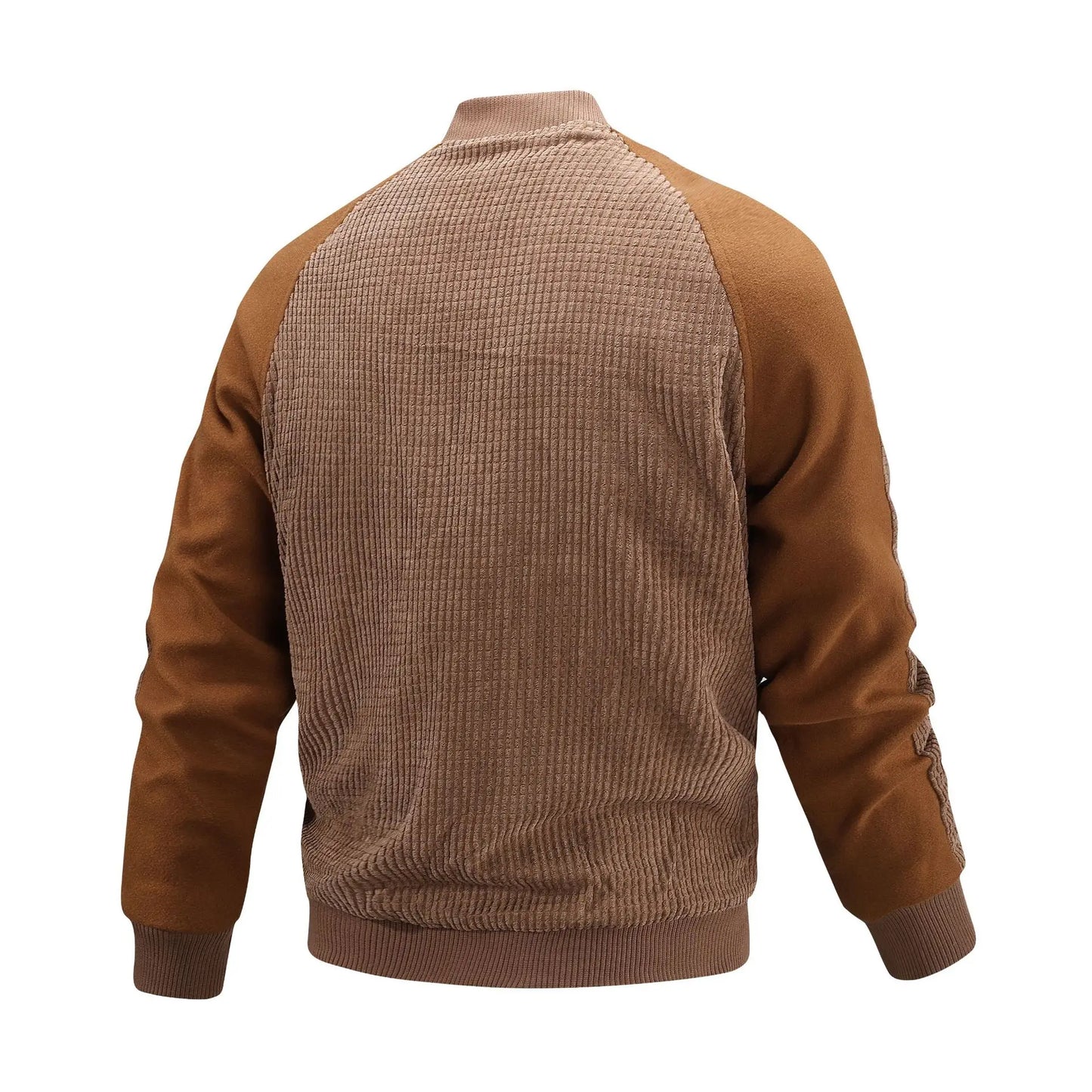 Men's Corduroy Bomber Jacket - Retro Patchwork Casual Coat