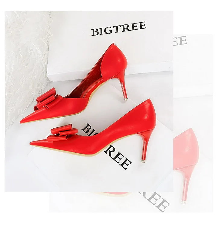 Bowknot Stiletto Heel Pumps