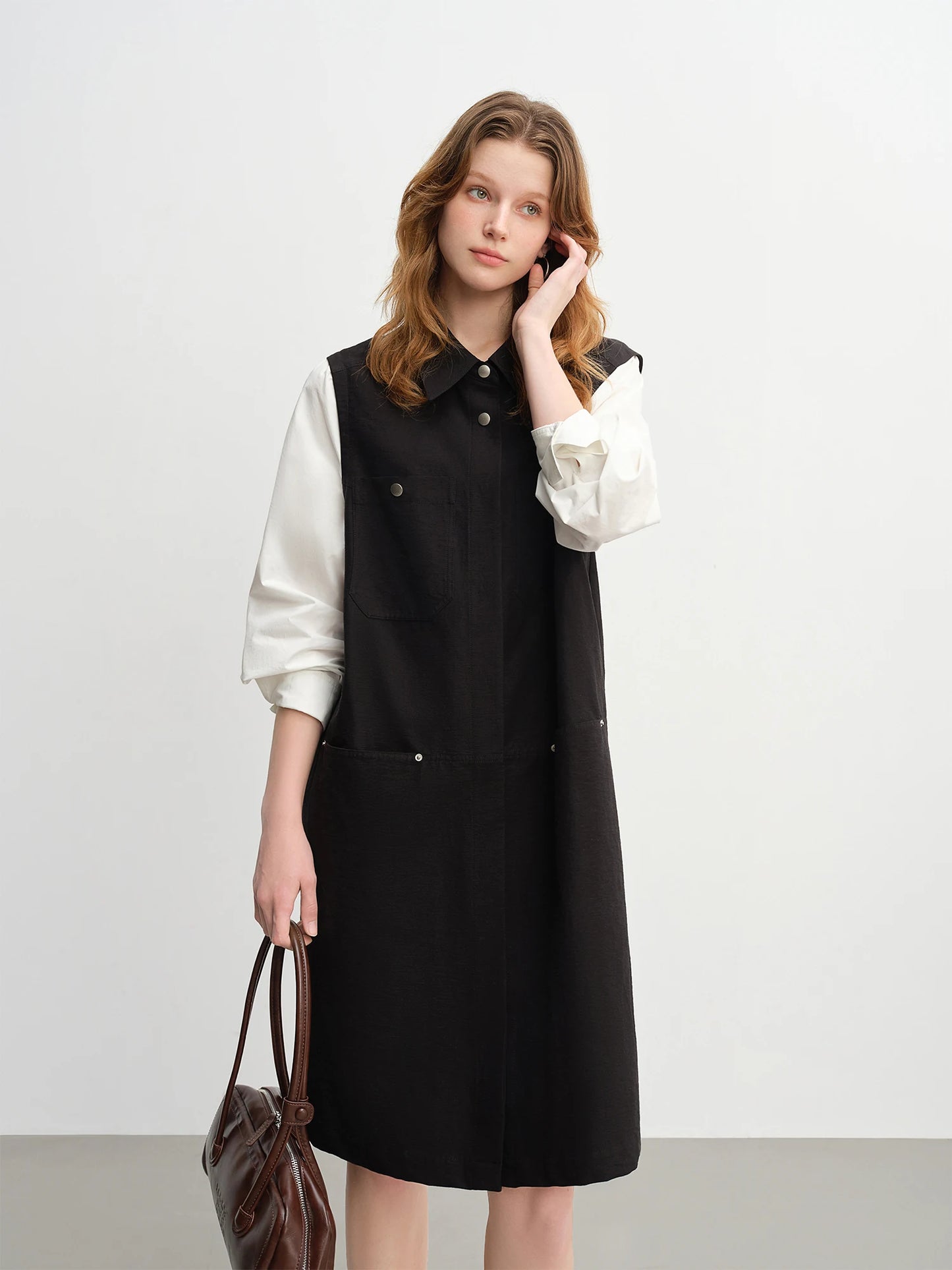 Women's Autumn Long Sleeve Shirt & A-Line Skirt Set