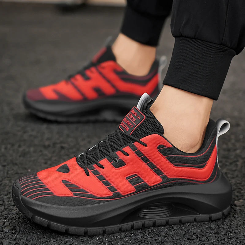 Men's Casual Sneakers Breathable Lace Up Platform Trainers Shoes