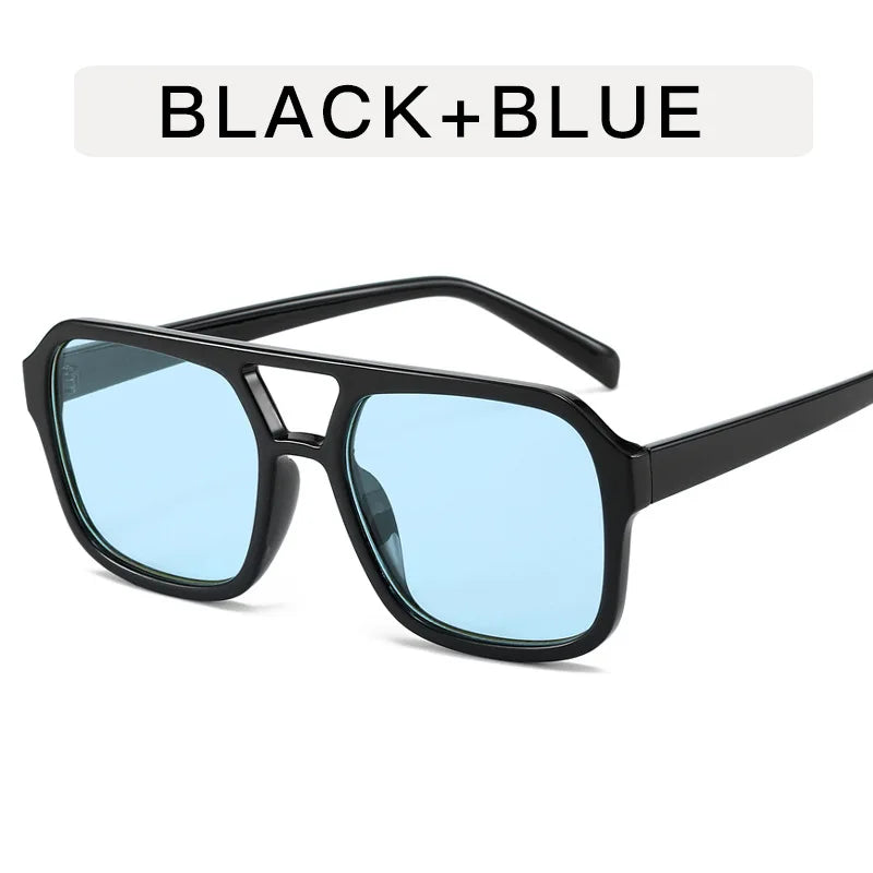 Women's Retro Square Sunglasses - Large Frame UV400 Protection Eyewear