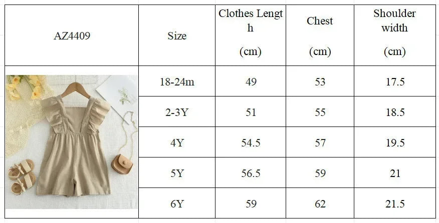 Girl's Summer Cotton  One-Pieces Adjustable Flying Sleeves Shorts Jumpsuits
