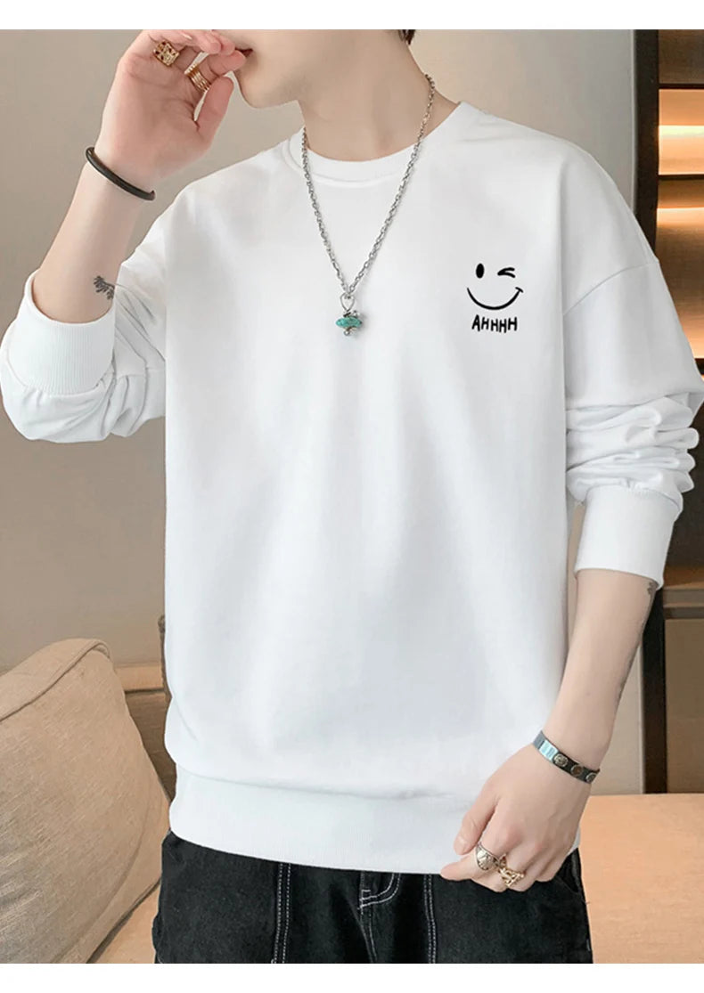 Men Long sleeved Round Neck Pullover Sweatshirt