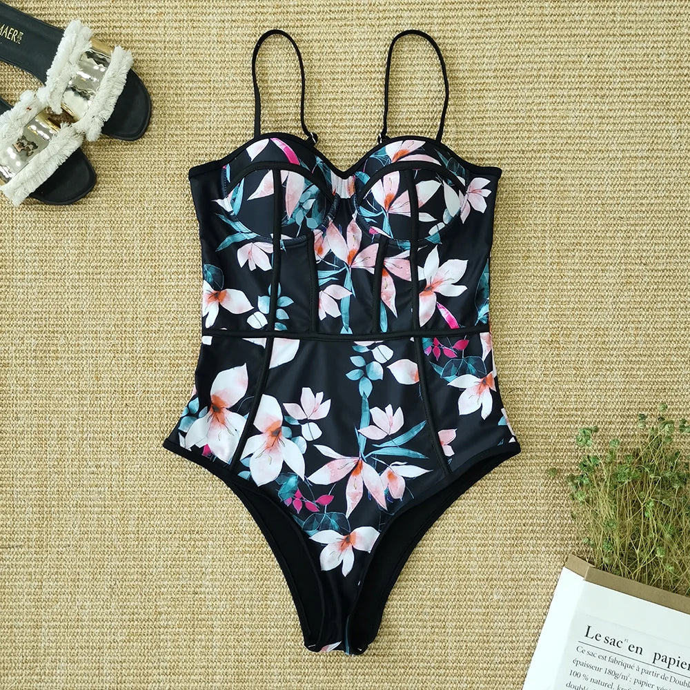 Women's One Piece Swimsuit Swimwear Push Up Monokini Bandage Bodysuit