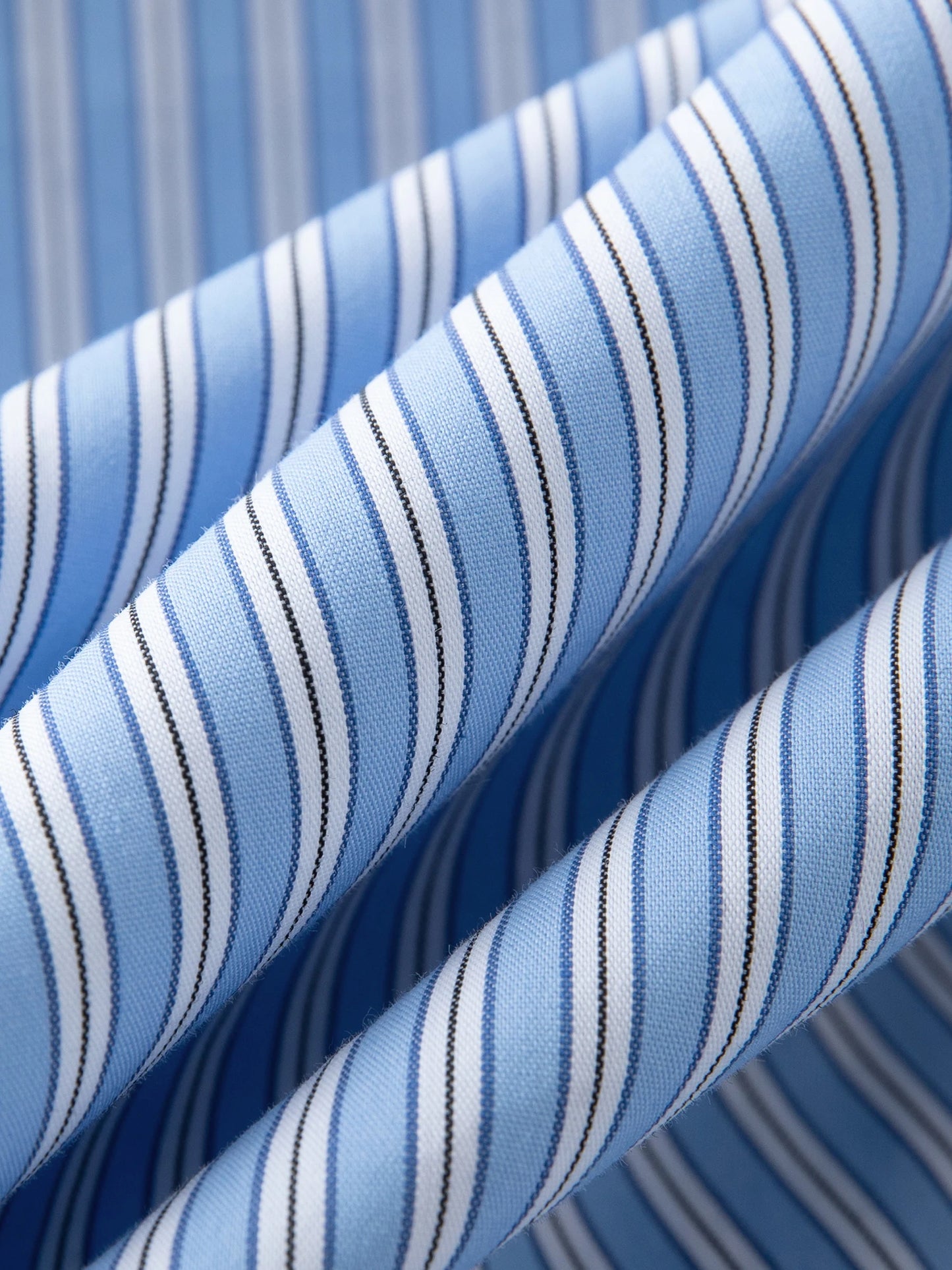 Plus Size Striped Shirt & Skirt Set with Wooden Collar Detail