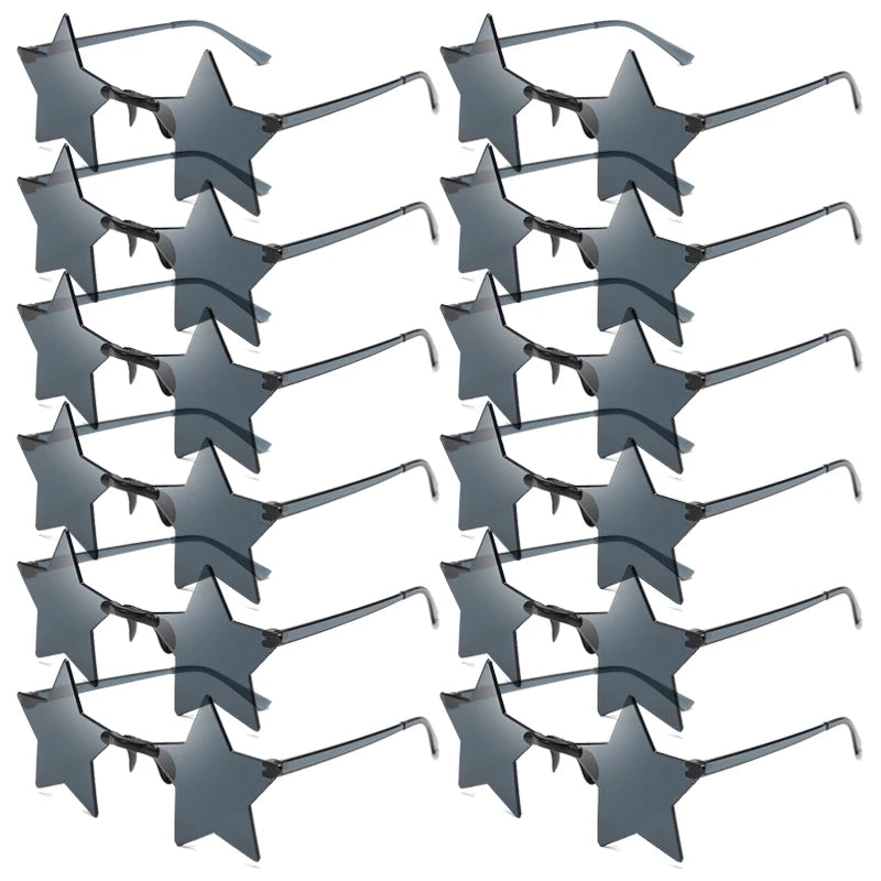 Women's 12/16 Pack Rimless Star Shaped Sunglasses Set