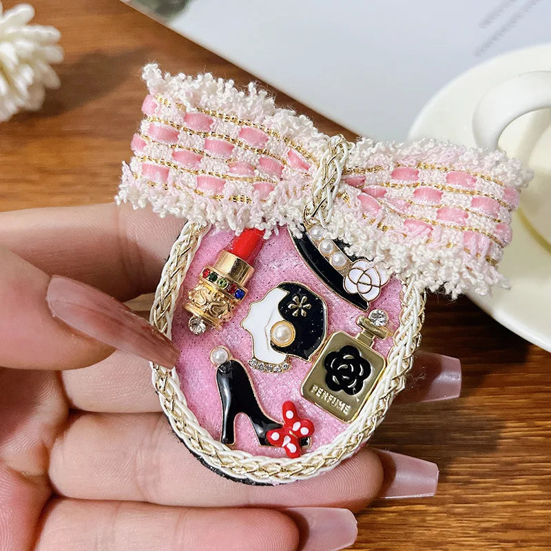 Handmade Fabric Bow Brooch Pin - Elegant Badge