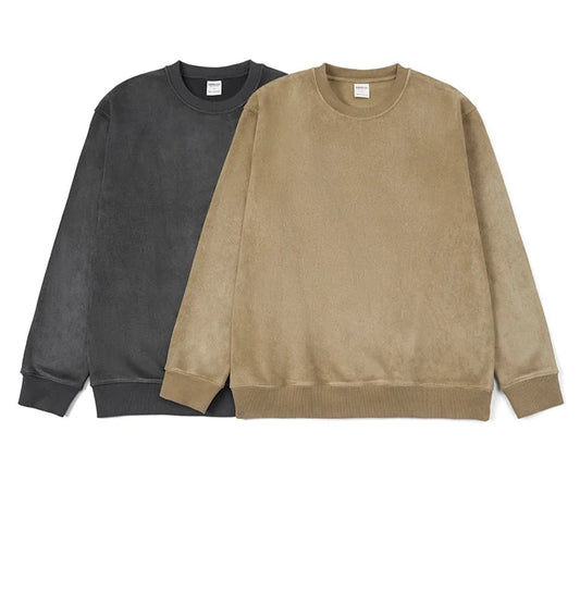 Men's 420gsm Suede Fabric Warm Fleece Lining Sweatshirt