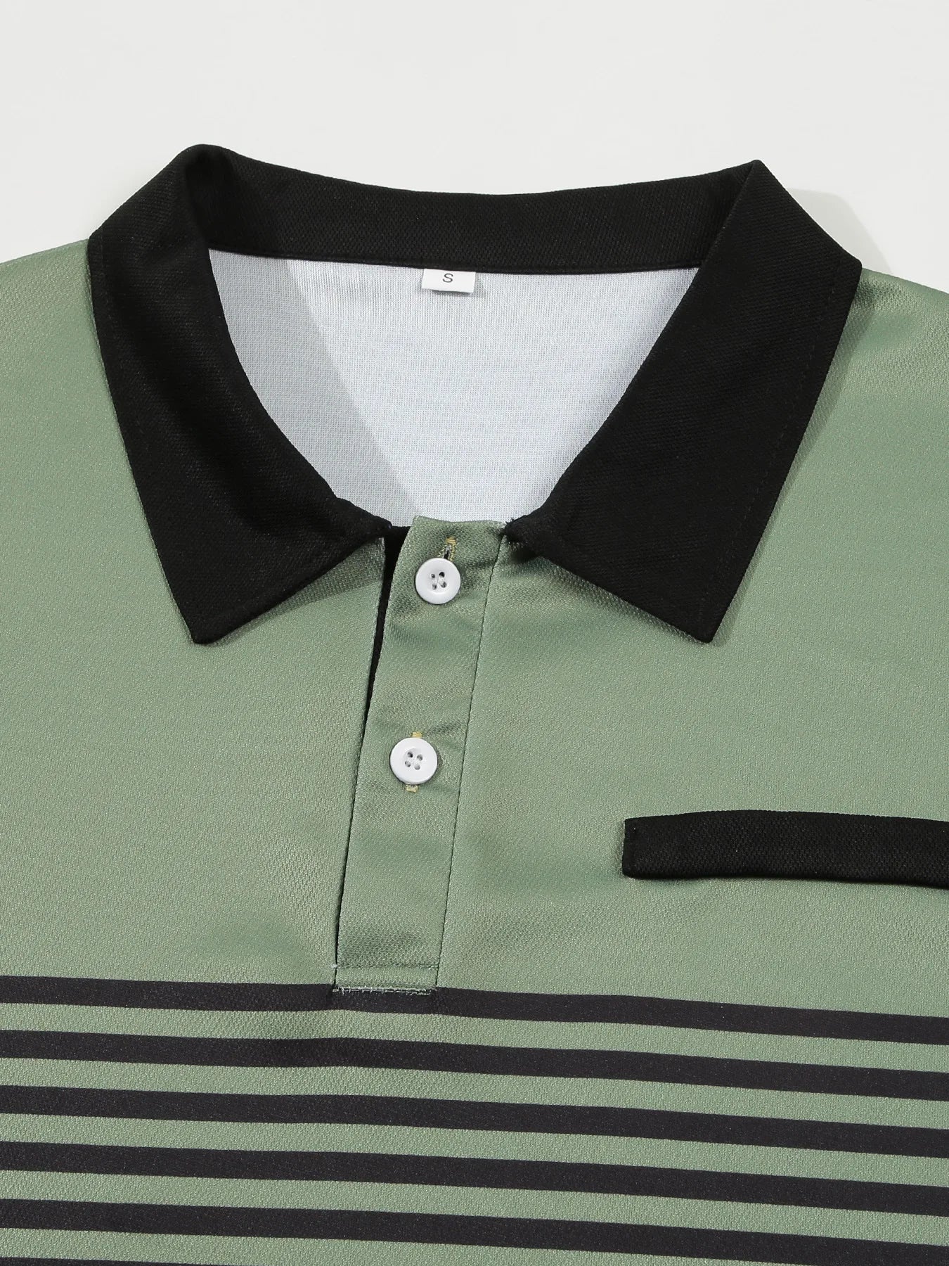 Men's Summer Polo Patchwork Short Sleeve Smart Casual Striped Turn Down Collar Shirt