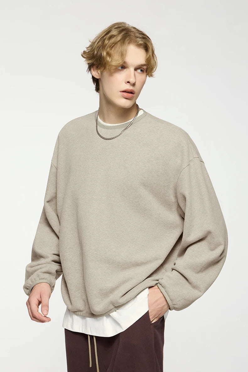 Men's Premium 365gsm Fleece Cropped Pullover Sweatshirt