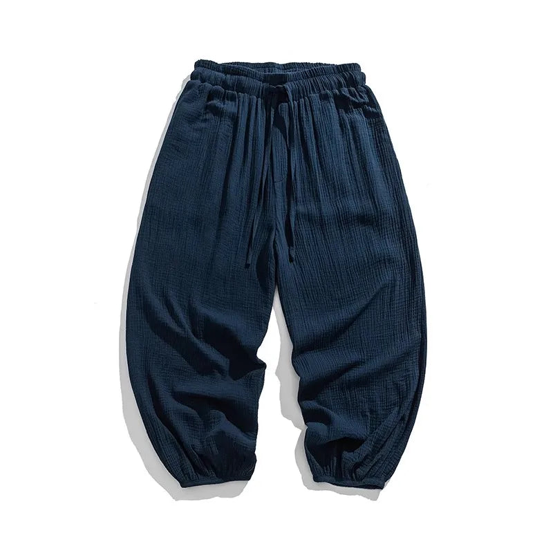 Men's Cotton Casual Pants - Straight Loose Fit Harem Style Trousers
