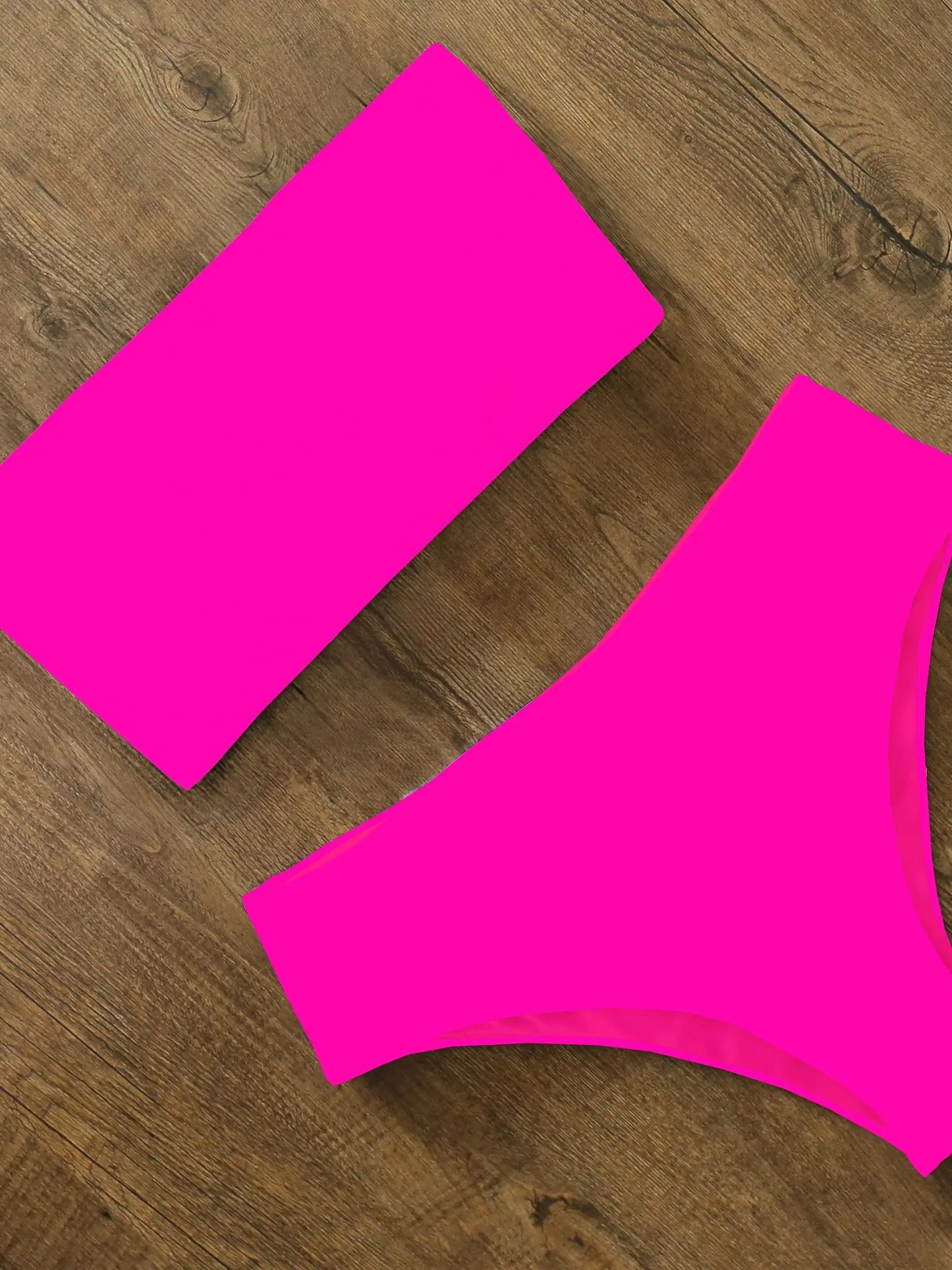 High Waist Bikini Set - Cross Back Bandeau Swimsuit with Print