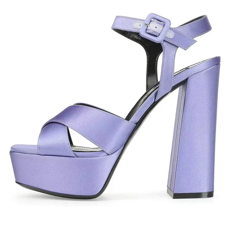 Women's Butterfly Rhinestone Thick Heel Sandals - Open Toe Party Shoes