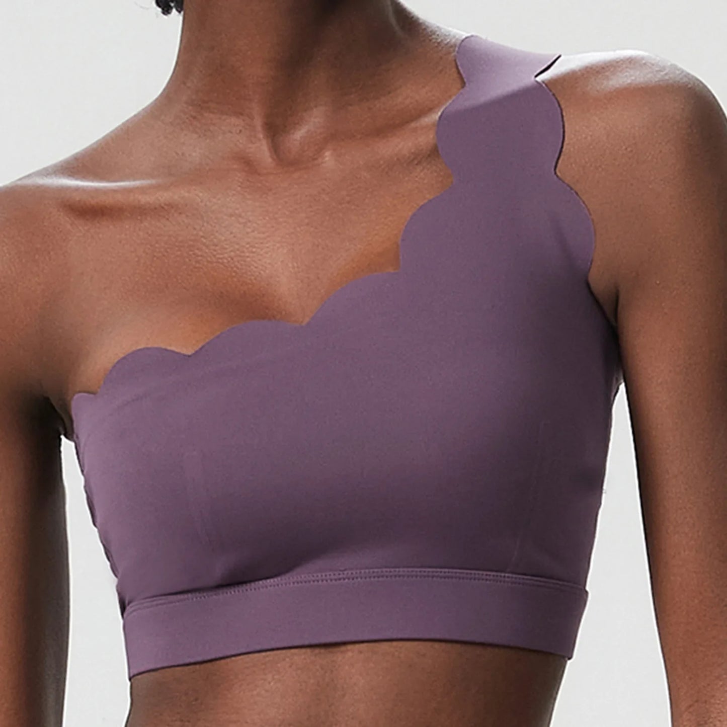 Women's Fitness Yoga Bra Single Strap Sports Underwear Soft Stretchy Gym Running Crop Top Breathable Workout Top