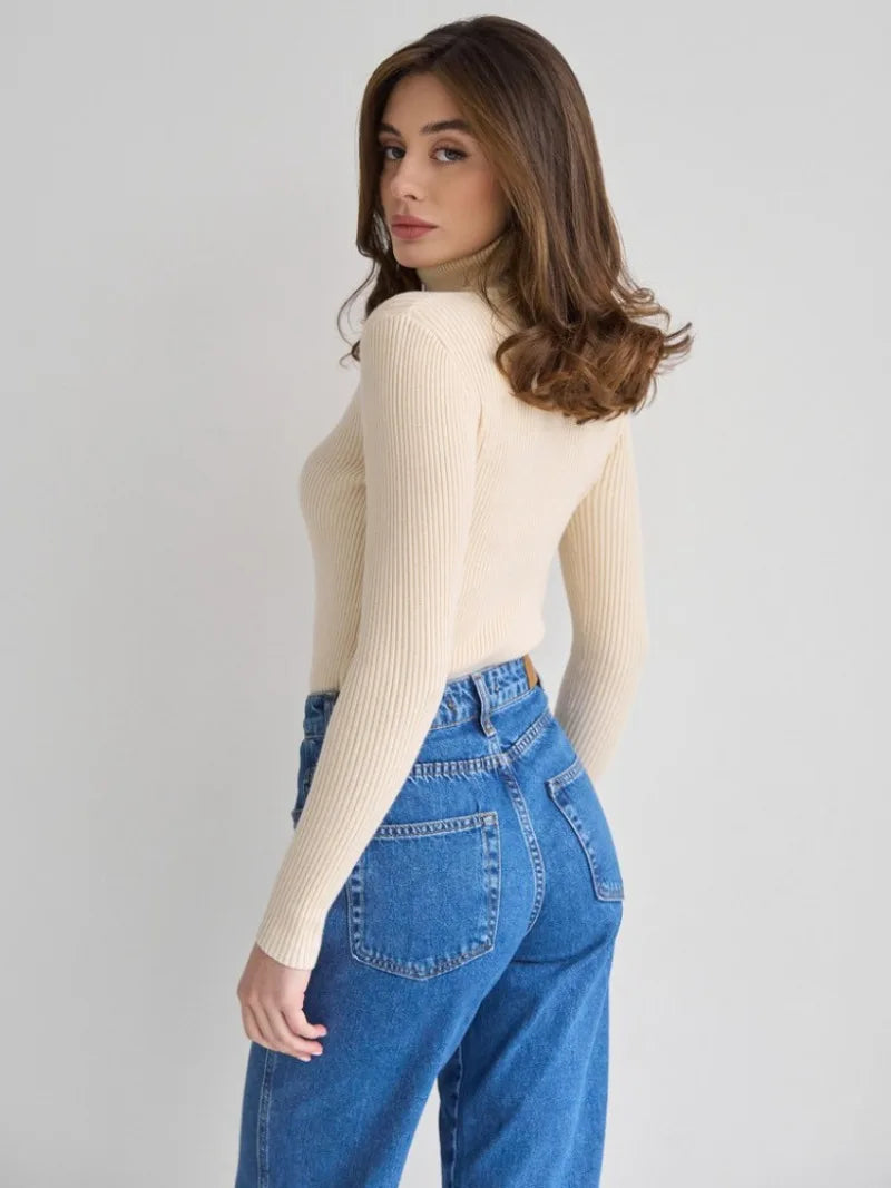 Women's Knitted Pullover Turtleneck