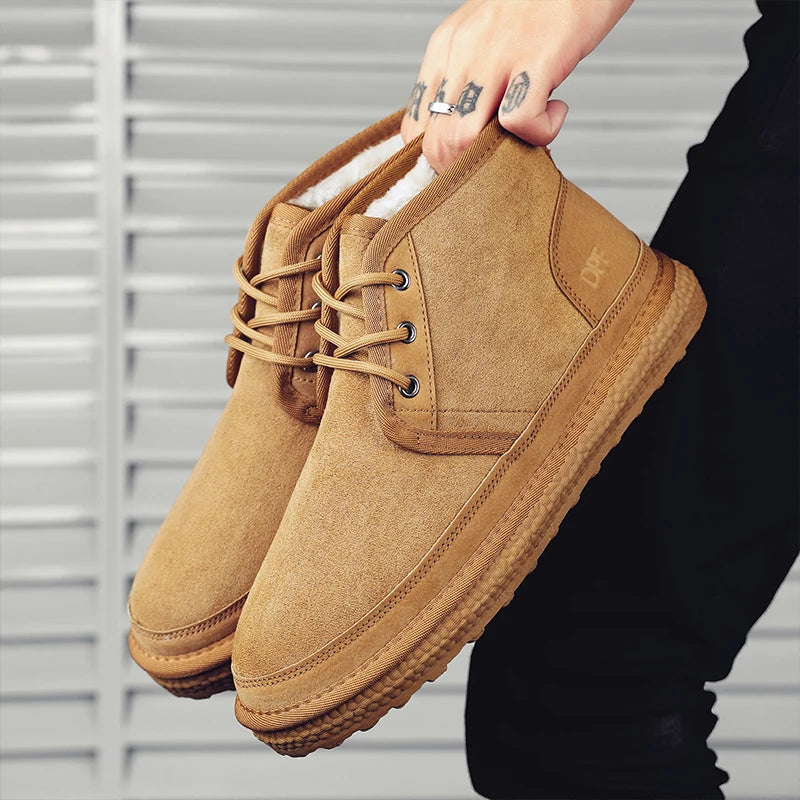 Men's Winter Snow Boots - Waterproof Fur-Lined Chelsea Boots