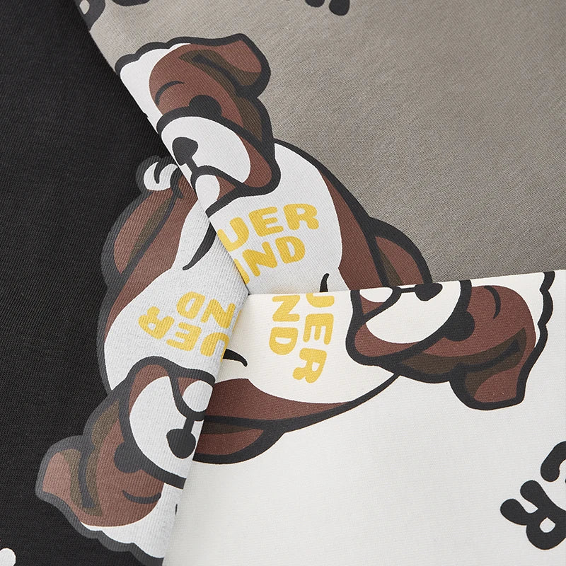Men's French Bulldog Fun American Vintage 100% Cotton Heavyweight Casual Short Sleeve T-Shirt