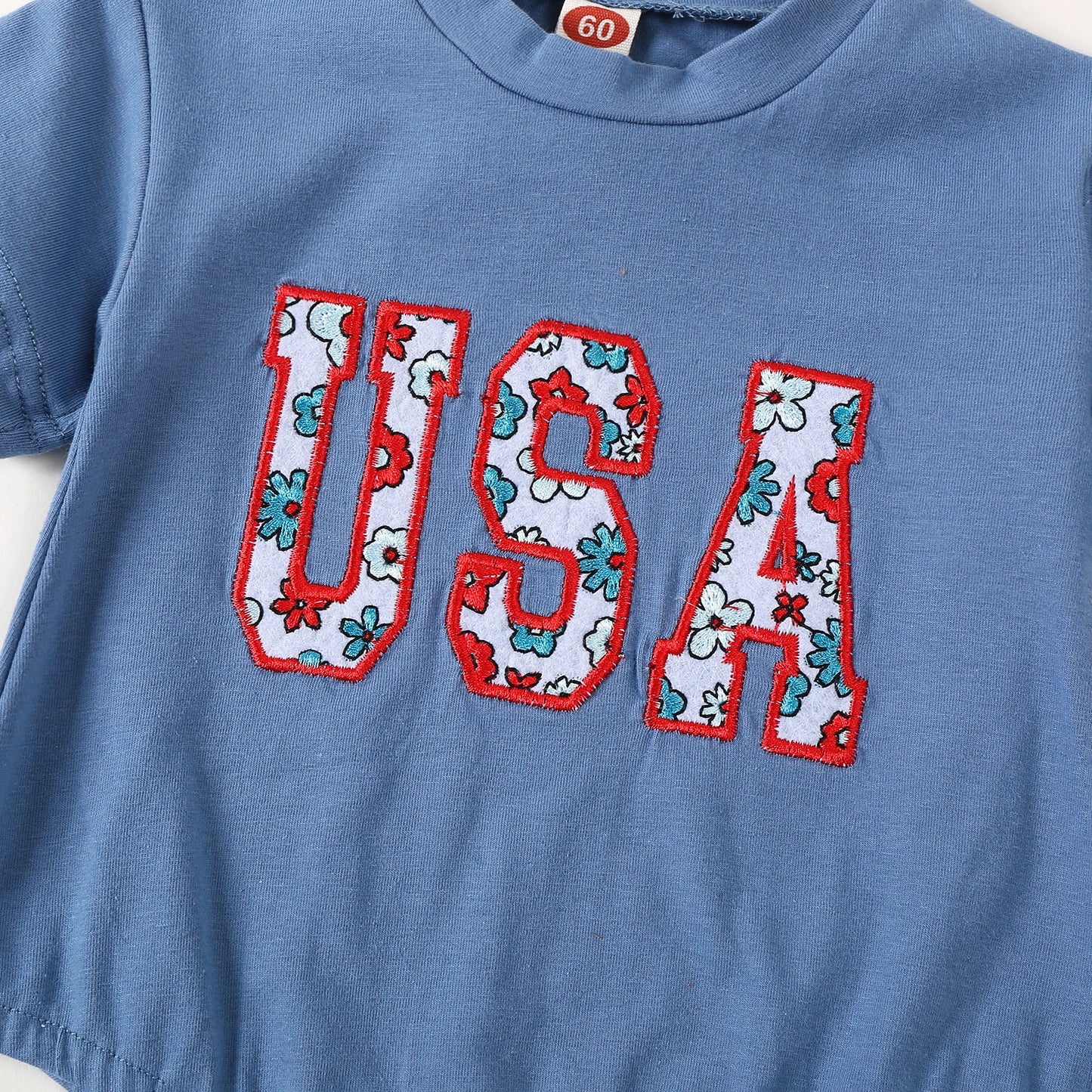 USA Family Matching Outfit - Adult Baby Boys Girls T Shirts/Romper Babygrow Short Sleeve Letter Embroidery Outfit