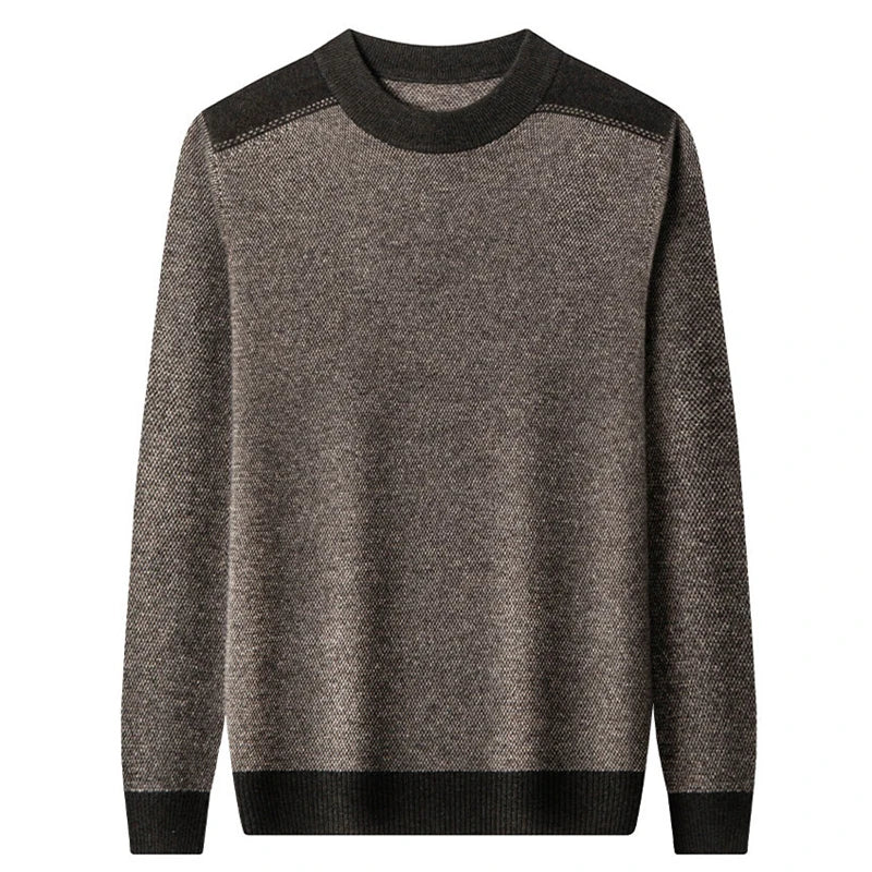 Autumn Winter Mock Neck Sweater - Thick Slim Fit Knit Pullover