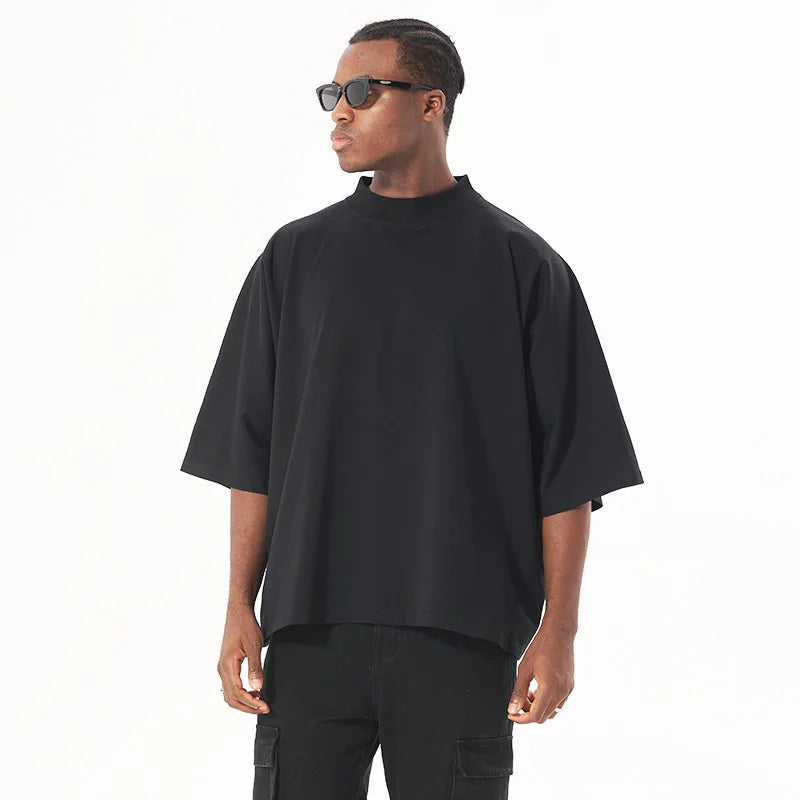 Men's Short Sleeve Heavy Cotton Half Sleeve Summer Crew Neck T-Shirt