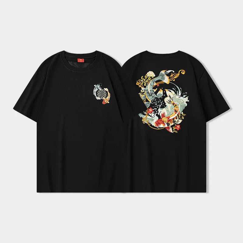 Koi Embroidered T-Shirt