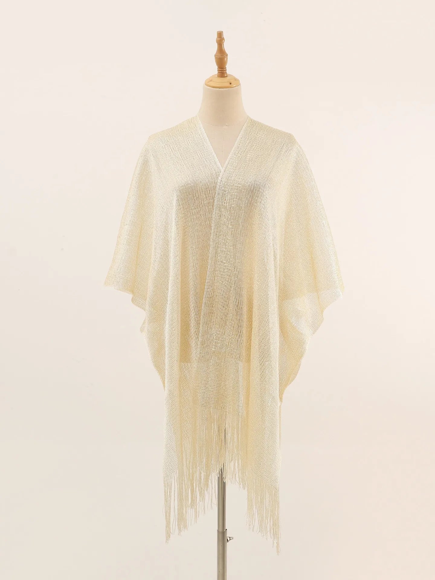 Women Swimsuit Cover Ups Shawl-Collar Caftans Beach Tunic Dress Robe Solid Tassel Pareo Beach Cover-ups