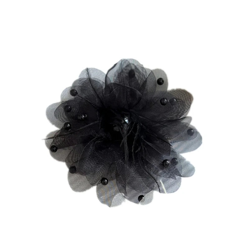 Women's Retro Fabric Flower Brooch - Chiffon Feather Corsage Lapel Pin