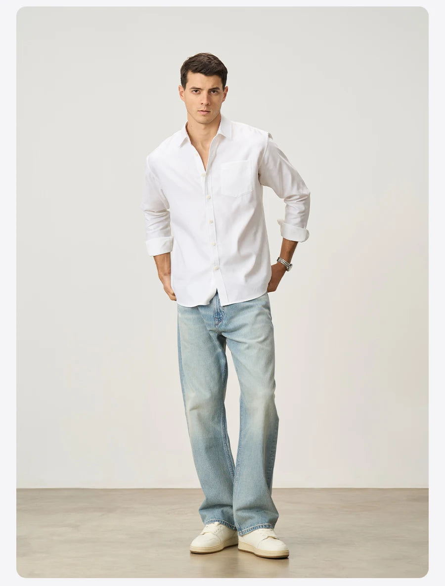 Linen Cotton Blend Shirt - Breathable Casual Shirt for Men