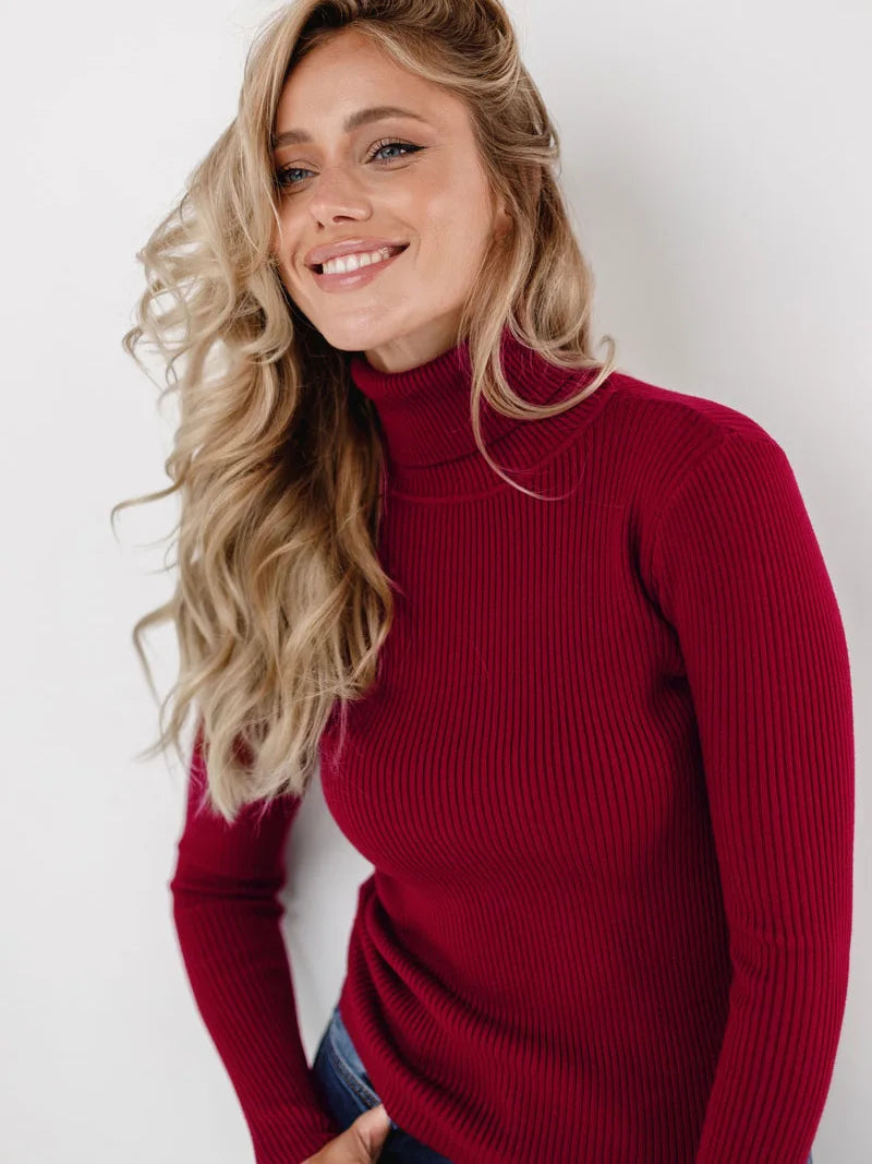 Women's Knitted Pullover Turtleneck