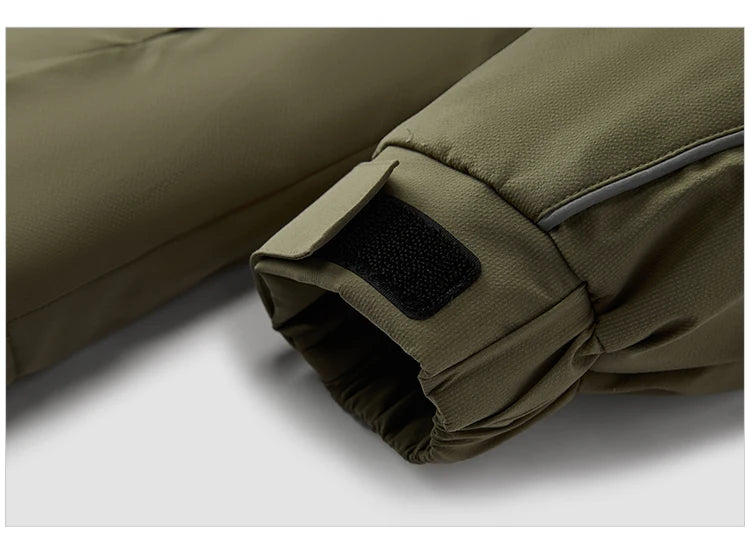 Down Jacket Men Textured Hooded Loose Fit Outdoor Style Coat Winter Sportswear