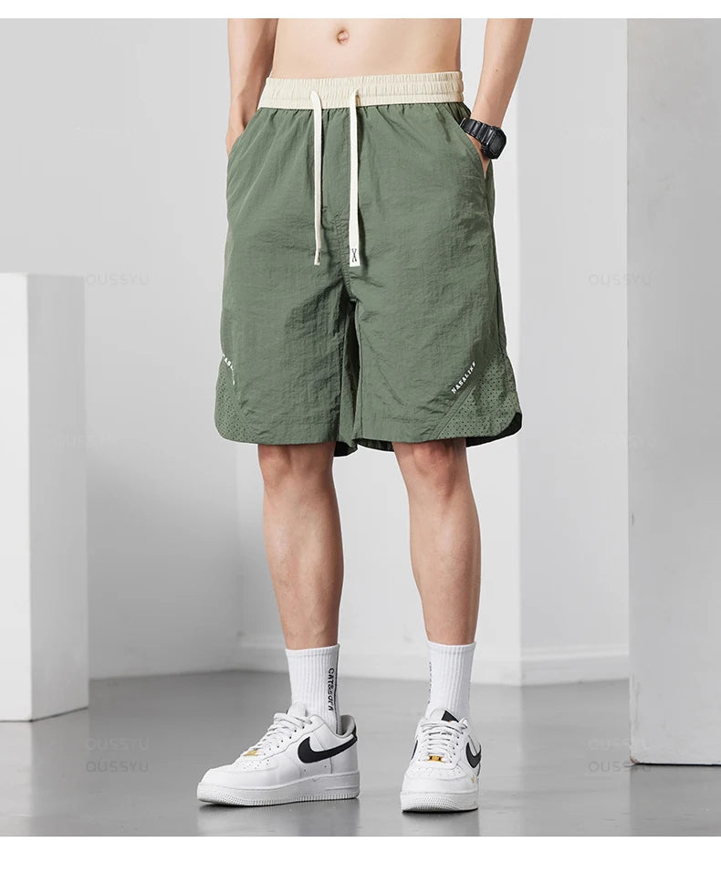 Men's Thin Drawstring Elastic Waist Shorts