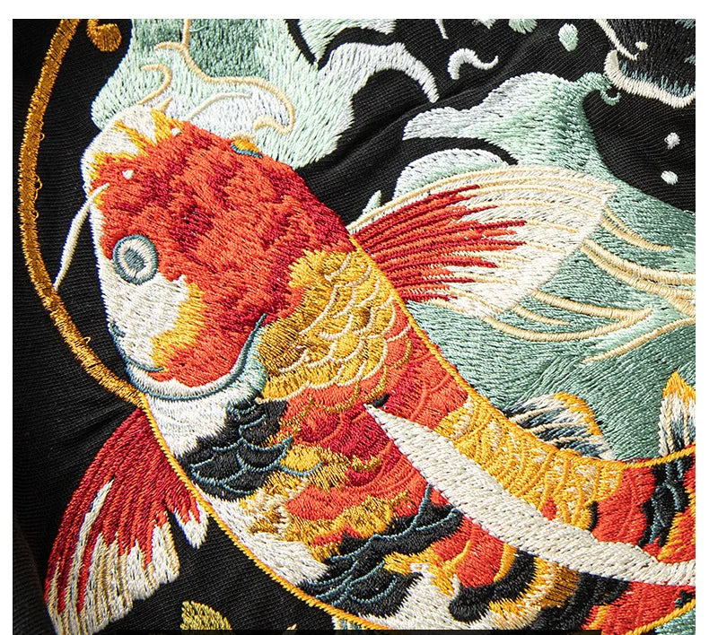 Koi Embroidered T-Shirt