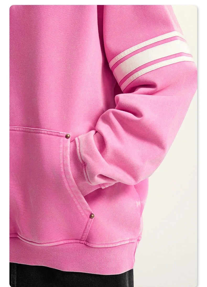 Unisex 445g/㎡Thicken Fleece Half Zip Lapel Sweatshirt