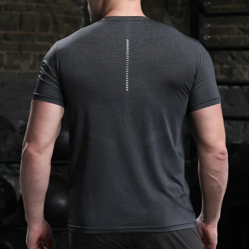 Men's Gym Compression Bodybuilding Short Sleeve Fitness Athletics Quick Dry Running Activewear T-Shirt