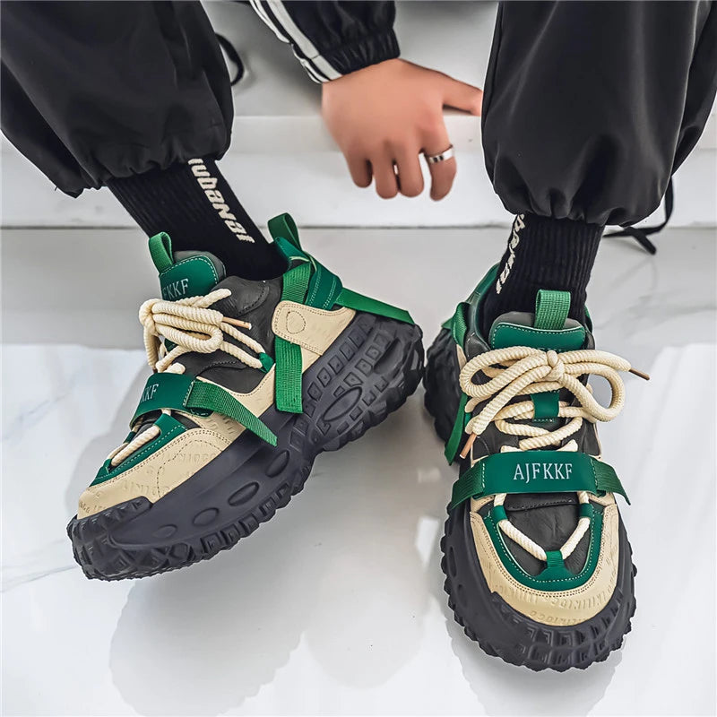 Men's Casual Platform Sports Shoes Lace Up Sneakers